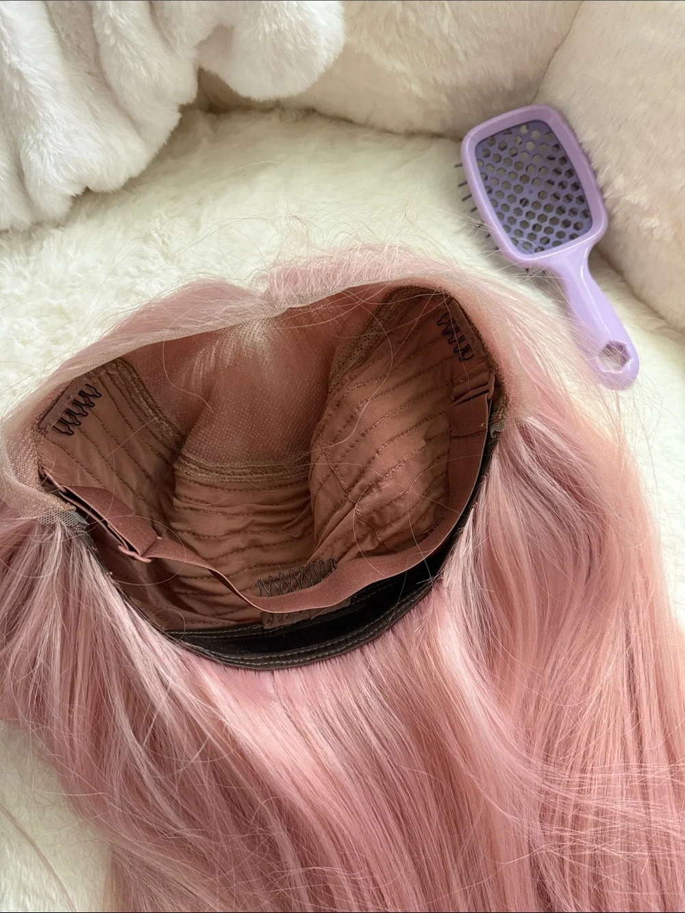 Pink Wig 13x6 Glueless HD Lace Front Wig 26 inches light pastel mauve rose